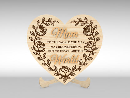 Mom Quote Heart Sign SVG Bundle Mother's Day for Glowforge and xTool