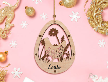 Personalized Easter Egg Name Ornament SVG Custom for Glowforge and xTool