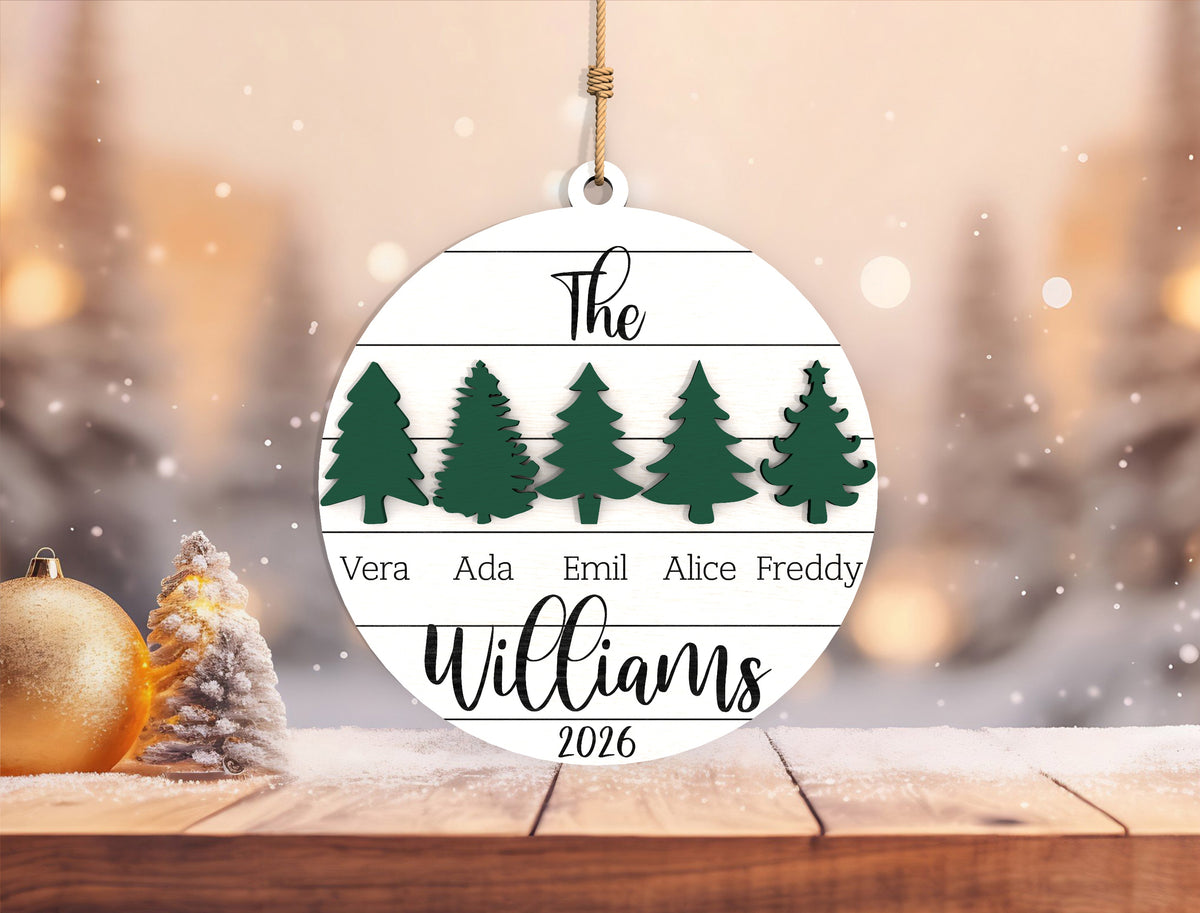 Personalized Family Christmas Tree Ornament SVG Laser Cut Fi 7