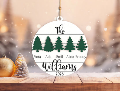 Personalized Family Christmas Tree Ornament SVG Laser Cut Fi 7