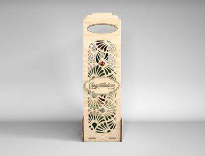Wooden Wine Bottle Gift Box Bundle SVG Laser Cut File for xTool and Glowforge