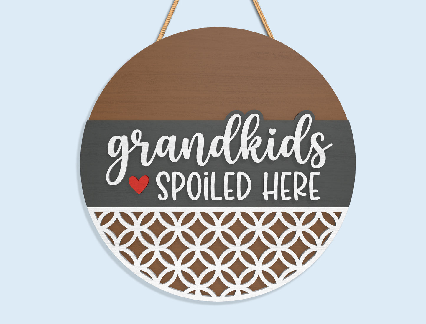 Mom Grandma Round Sign SVG Bundle 9 Designs for LightBurn and xTool