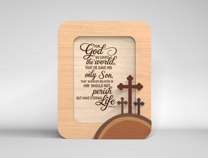 Bible Verse Cross Frames SVG 13 Layered Desk Decor for LightBurn and Glowforge