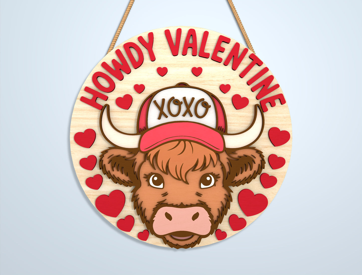 Valentine Round Sign Laser Cut File Bundle | Love & Christian Quotes SVG Set | Wooden Tiered Tray Decor Design | Glowforge, xTool, LightBurn, etc.