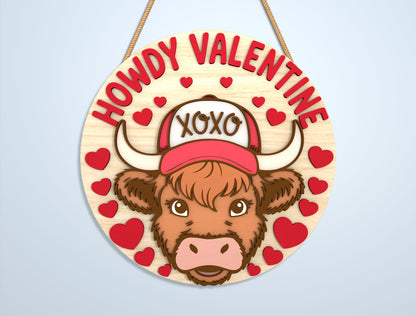 Valentine Round Sign Laser Cut File Bundle | Love & Christian Quotes SVG Set | Wooden Tiered Tray Decor Design | Glowforge, xTool, LightBurn, etc.