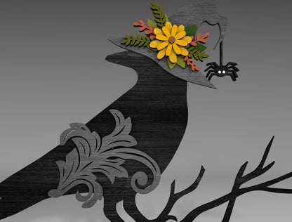 Halloween Raven Crow SVG Bundle for Glowforge xTool LightBurn 3 Designs