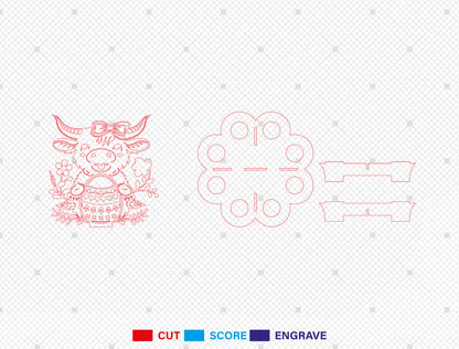 Easter Cow Egg Holder Stand Laser Cut File | Farm Easter Tabletop Egg Display | Ready to Cut | Glowforge, xTool, LightBurn, etc.