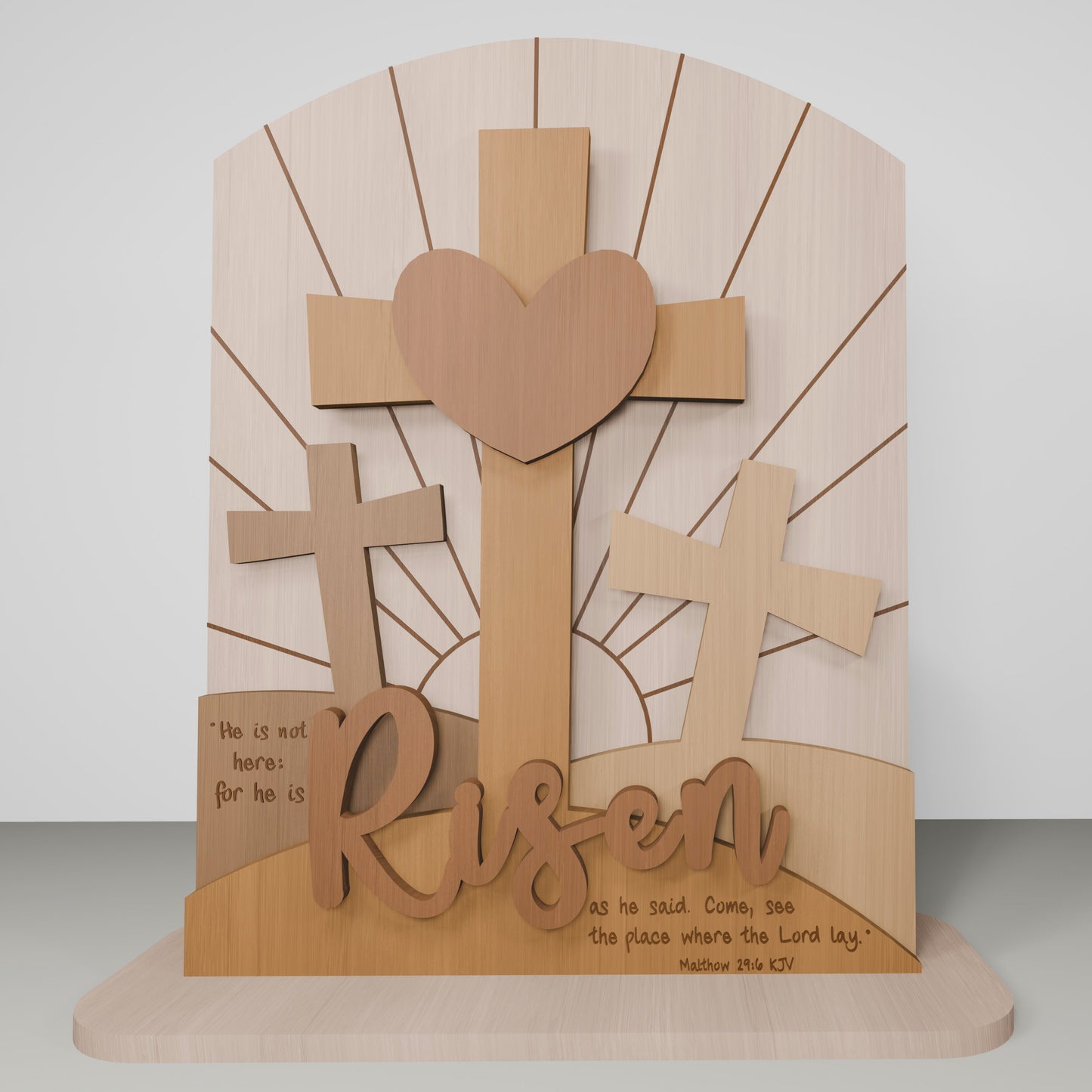 He Is Risen Cross Scene Tabletop Set SVG for Glowforge and xTool