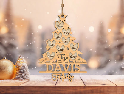 Personalized Family Tree Heart Christmas Ornament SVG 8