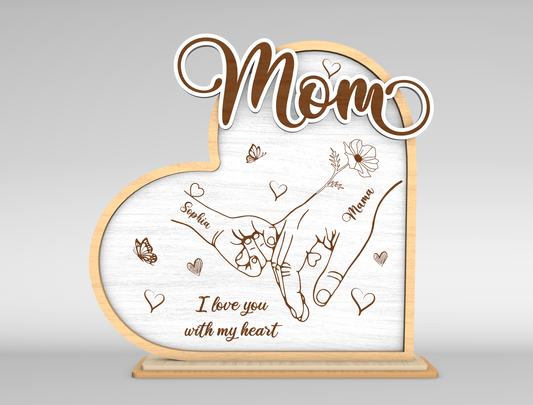 Mother's Day Personalized Family Hands Sign SVG for Glowforge