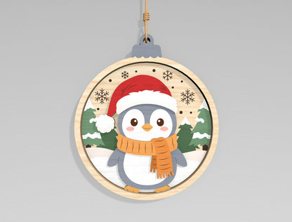 Christmas Woodland Animal Ornament SVG Bundle Laser Cut Files