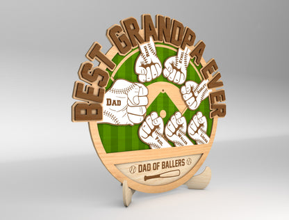 Best Dad Hands Fist Bump Sign SVG Laser Cut File for LightBurn and xTool