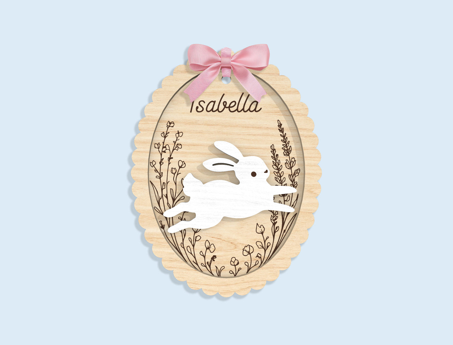 Personalized Bunny Chick Ornament SVG Bundle 16 Designs for Glowforge
