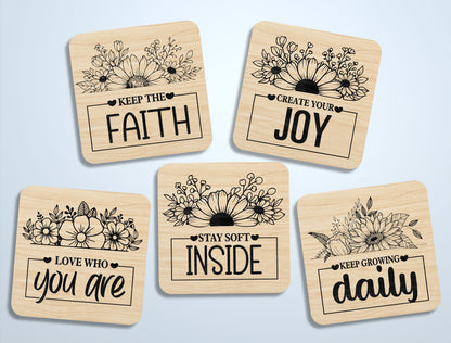 Motivational Fridge Magnet SVG Bundle for Glowforge and LightBurn