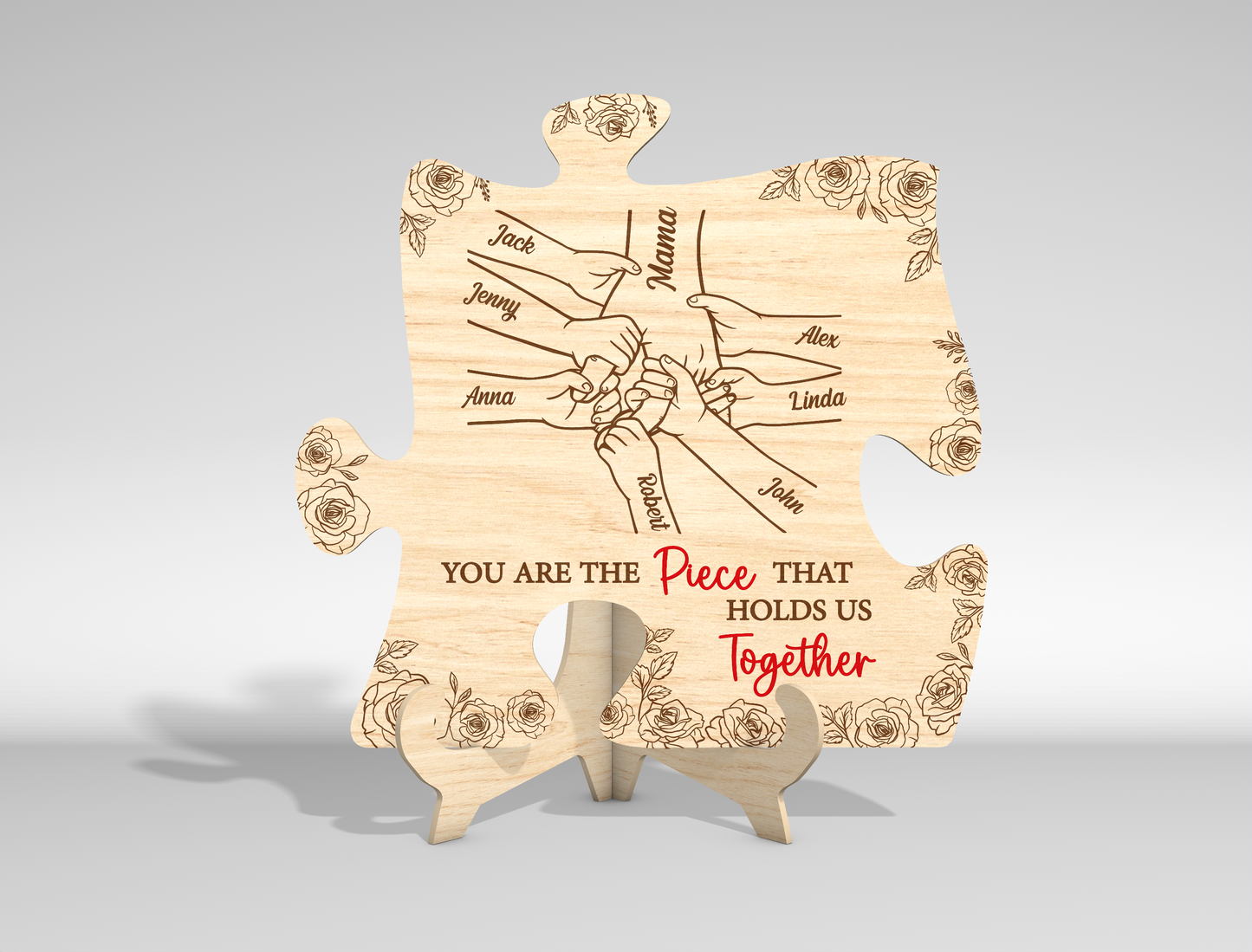 "You Are The Piece" Family Puzzle Sign SVG for Glowforge and xTool