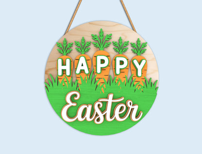 Easter Round Sign Bundle SVG Religious Floral for Glowforge and xTool