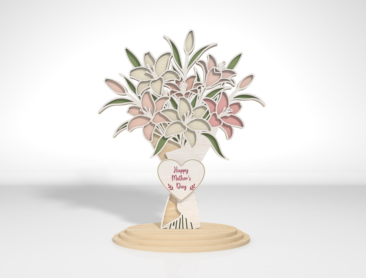 Flower Bouquet Stand SVG Bundle Layered Floral for Glowforge