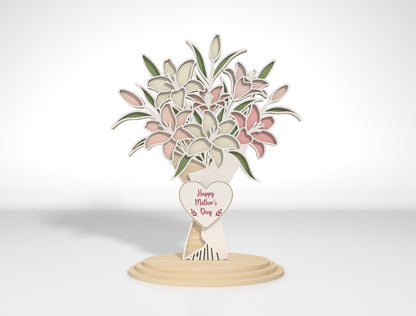Flower Bouquet Stand SVG Bundle Layered Floral for Glowforge