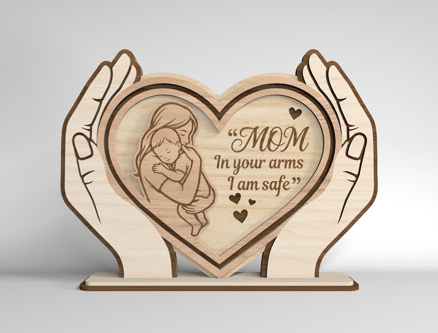 Mom Heart Stand Sign SVG Bundle Mother's Day for Glowforge