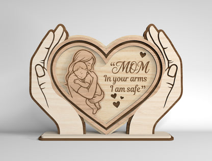 Mom Heart Stand Sign SVG Bundle Mother's Day for Glowforge