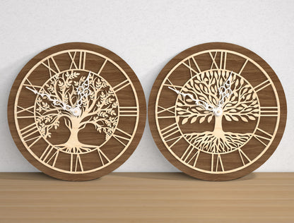 Tree of Life Wall Clock SVG Bundle for Glowforge and LightBurn