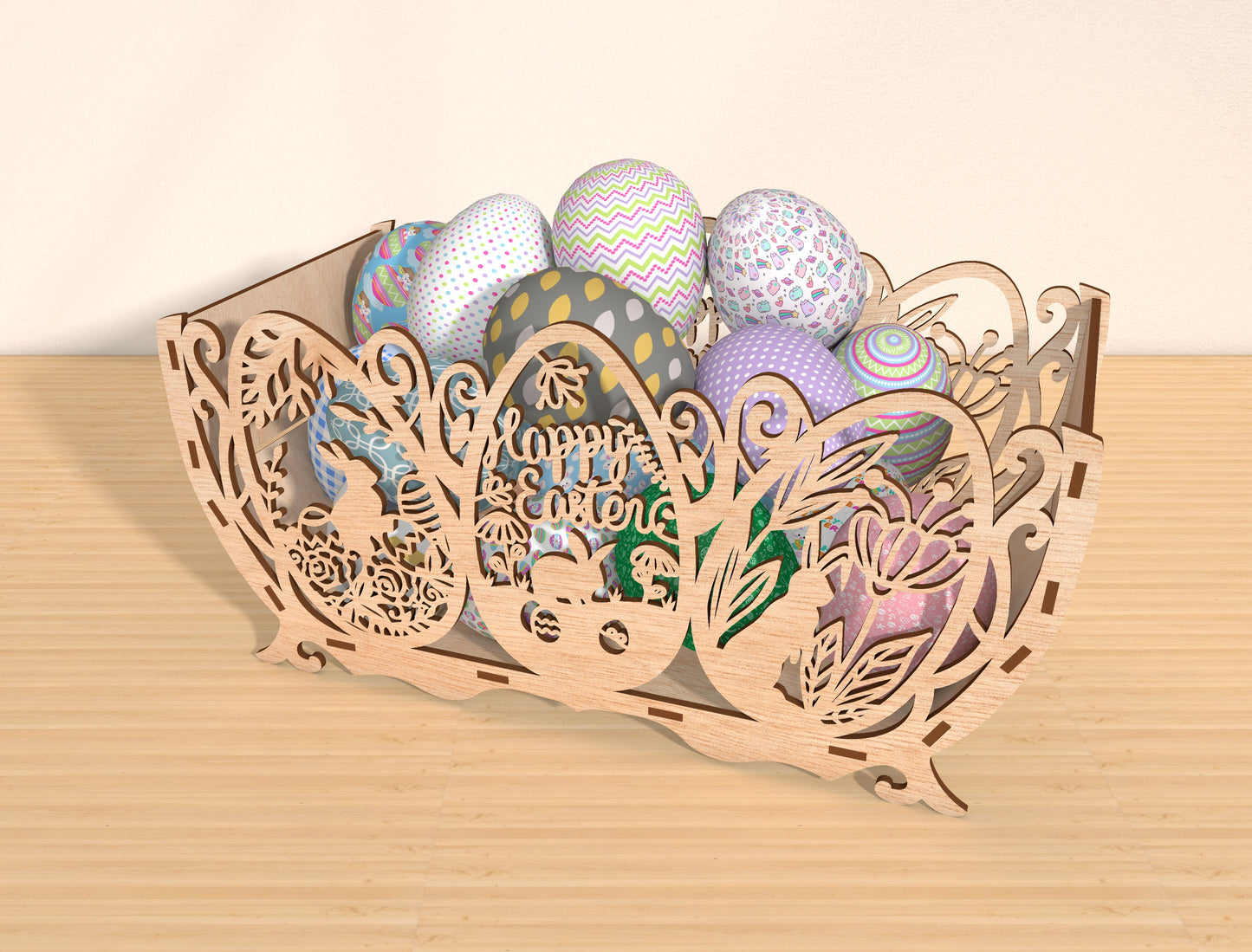 Easter Egg Basket SVG Bundle Laser Cut File | 4 Decorative Bowl Designs | Spring Table Decor | Glowforge, xTool, LightBurn, etc.