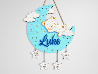 Woodland Baby Name Sign SVG File for Glowforge and xTool