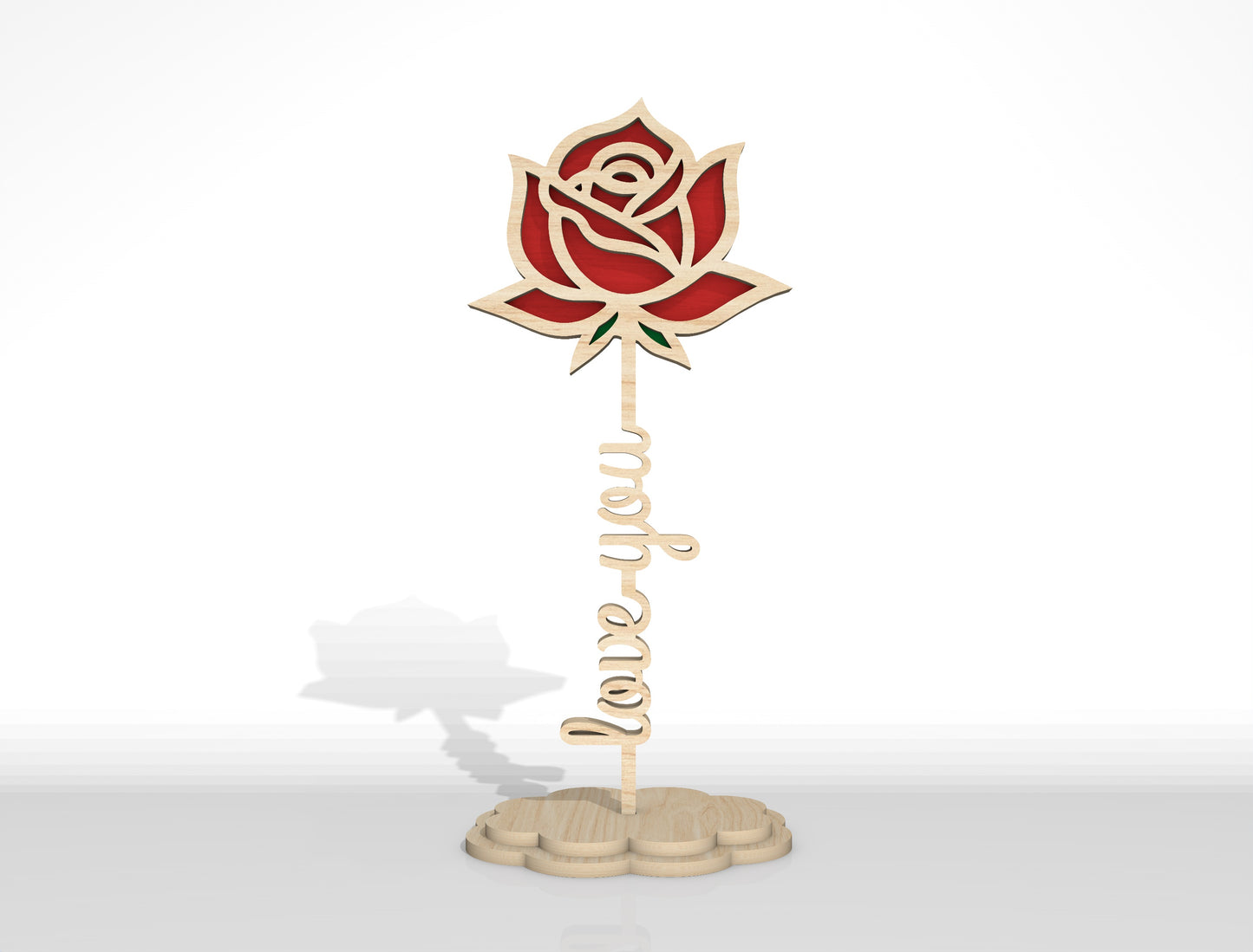 Personalized Standing Flower Name Sign SVG Laser Cut File for Glowforge and xTool