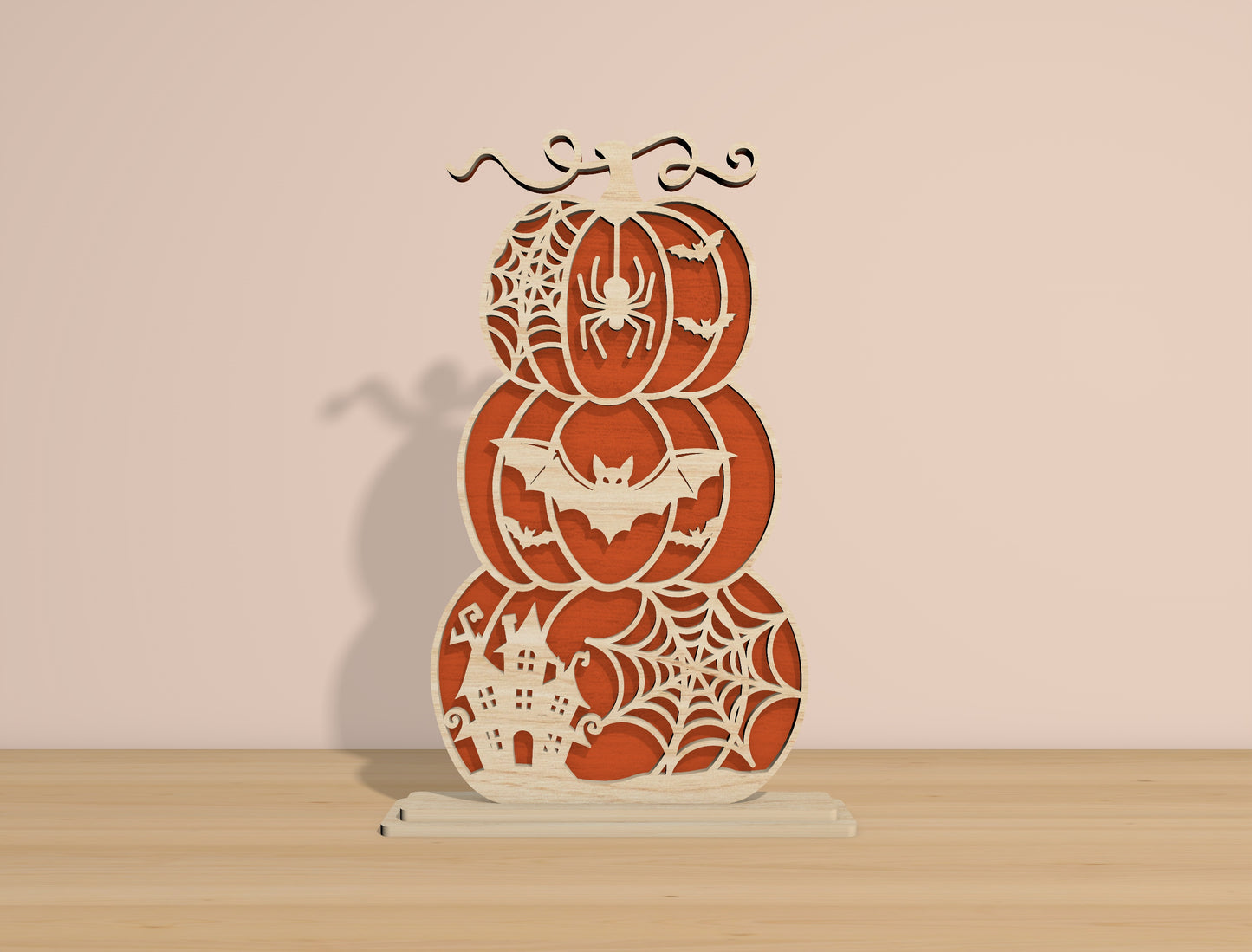 Halloween Pumpkin Stack SVG Bundle Laser Cut File | 6 Jack O Lantern Designs | Layered Wooden Decor | Glowforge, xTool, LightBurn, etc.