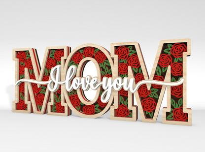 Multilayer I Love You Word Art SVG Bundle for Glowforge and xTool