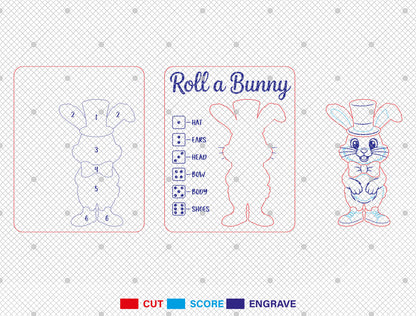 Easter Roll Game Wooden Board SVG Set 6 Designs for LightBurn and Glowforge