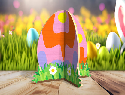 Easter Egg Stand SVG Freestanding Egg Ornament Spring for LightBurn