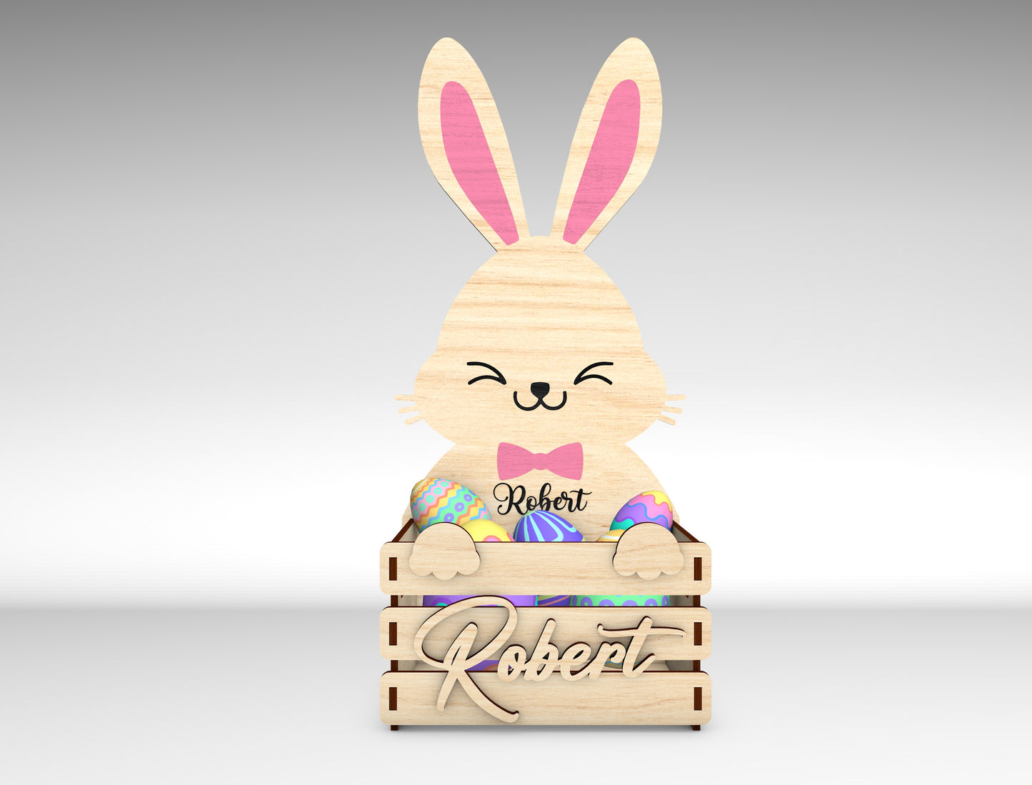 Personalized Easter Bunny Basket SVG Bundle for LightBurn and xTool