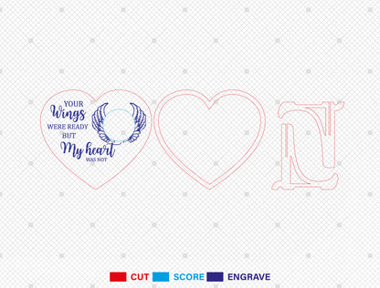 Memorial Heart Photo SVG Bundle for Glowforge and xTool