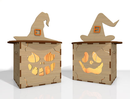 Halloween Pumpkin Face Lantern SVG Bundle Laser Cut File | 35 Pumpkin Face Designs | Spooky Light Decor | Glowforge, xTool, LightBurn, etc.