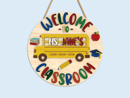 Personalized Classroom Door Sign SVG Bundle Laser Cut File for xTool and Glowforge