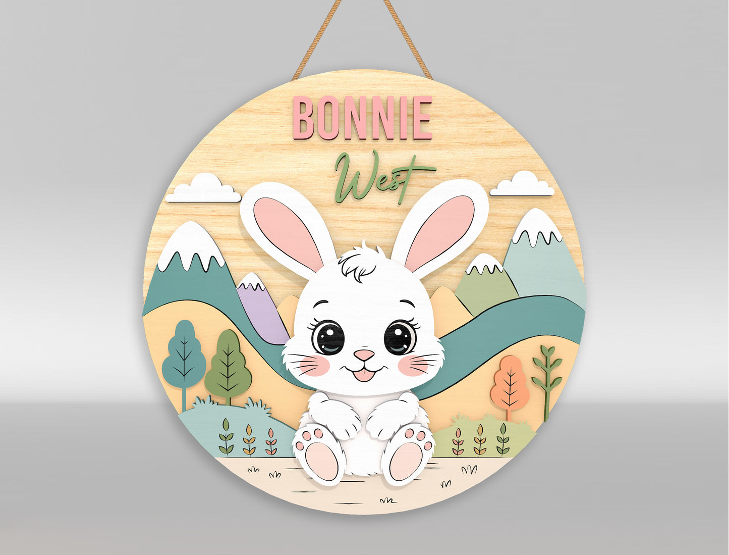 Woodland Fox Nursery Name Sign SVG for Glowforge and LightBurn