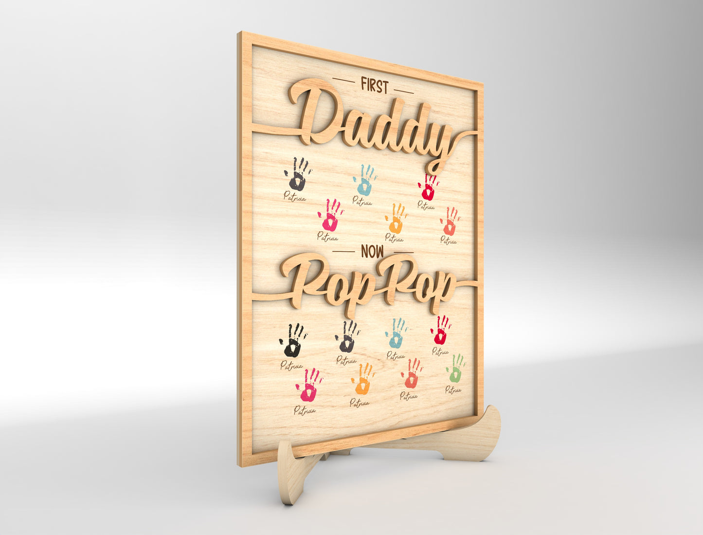 Dad Handprint Keepsake Sign SVG Laser Cut File for xTool and LightBurn
