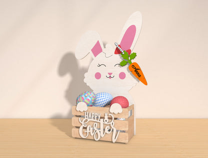 Personalized Bunny Easter Basket Holder SVG Bundle for Glowforge and xTool