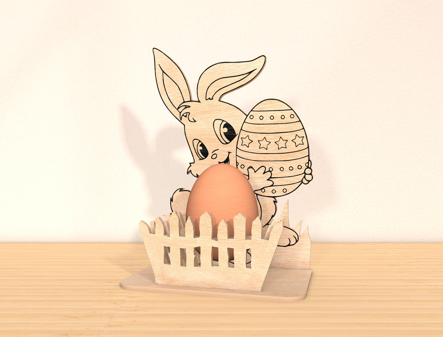 Bunny Egg Holder SVG Bundle Simple Rabbit Egg Stand for Glowforge and xTool