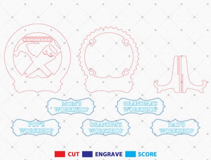Dad's Workshop Tools Sign SVG Laser Cut File for xTool and Glowforge