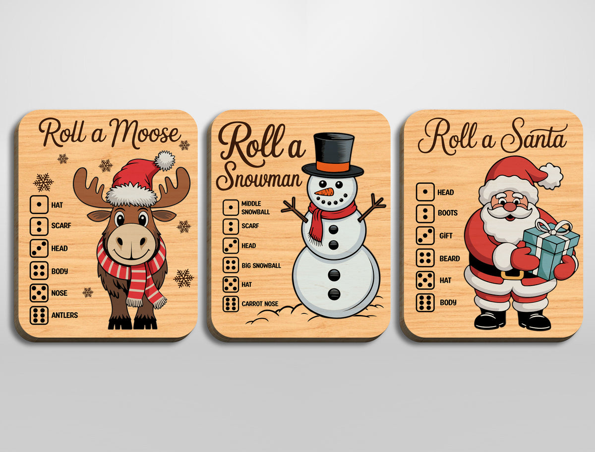 Christmas Puzzle Game SVG Bundle 13 Roll a Character Designs