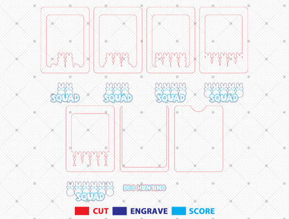 Egg Hunting Squad Photo Frame SVG Bundle for Glowforge and xTool