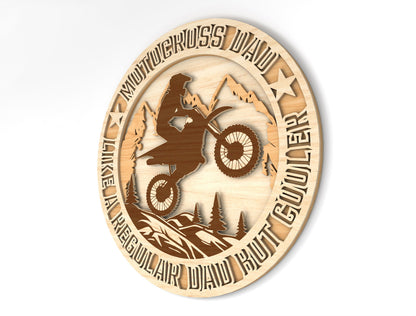 "Born To Ride" Motocross Dad Sign SVG Laser Cut File for LightBurn and Glowforge