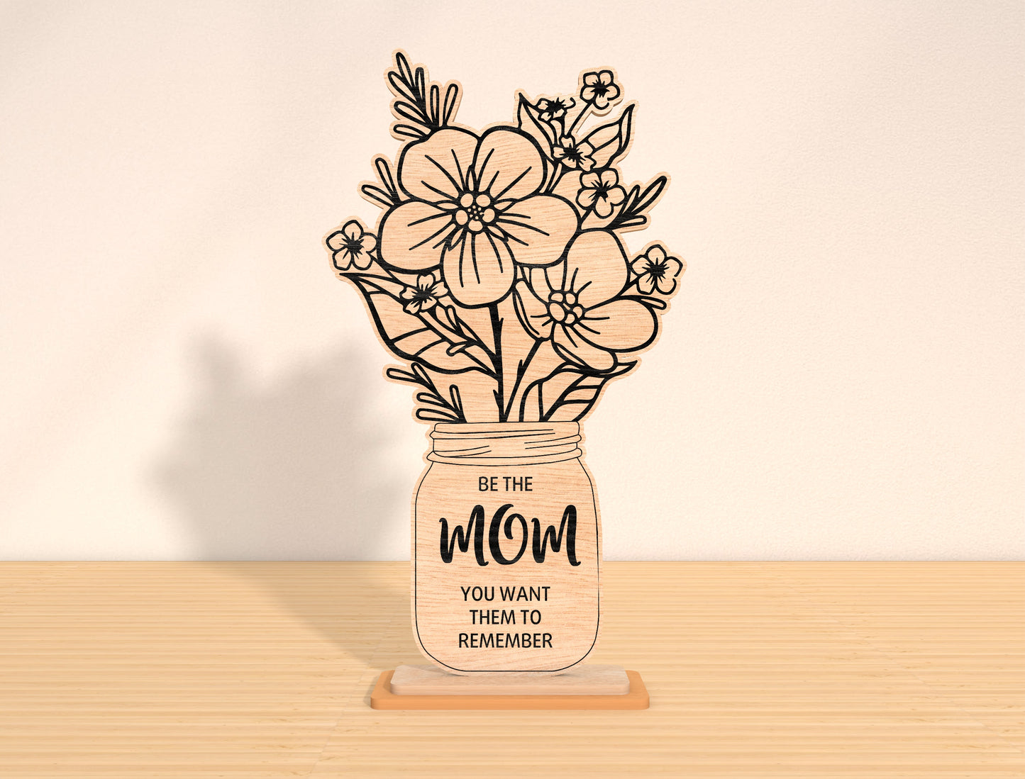 Mom Floral Vase Sign SVG Bundle Mother's Day for Glowforge and xTool