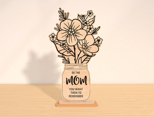Mom Floral Vase Sign SVG Bundle Mother's Day for Glowforge and xTool