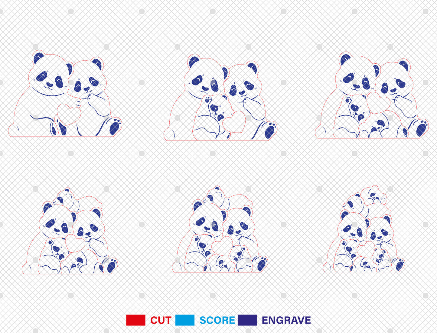 Personalized Family Bear Puzzle SVG Laser Cut File for Glowforge and LightBurn