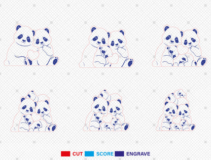 Personalized Family Bear Puzzle SVG Laser Cut File for Glowforge and LightBurn