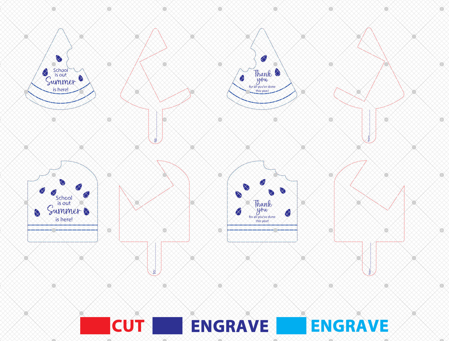 Watermelon Popsicle Gift Card Holder Laser Cut File for Glowforge and LightBurn
