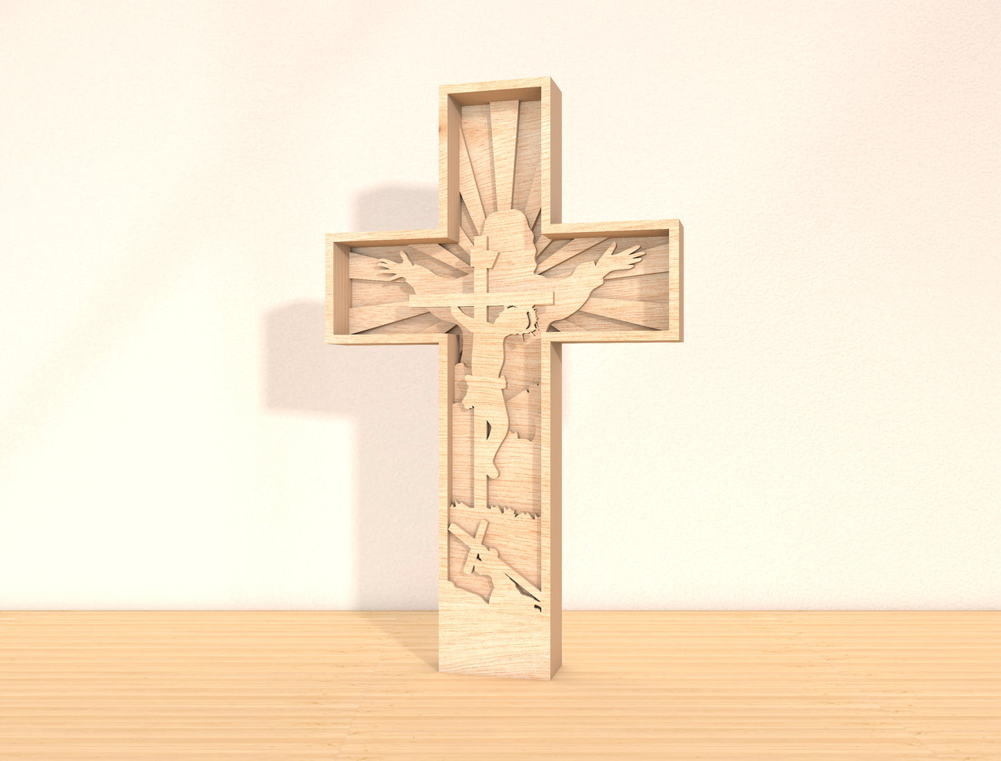 Multilayer Cross SVG Bundle 7 Layer Jesus Crucifix 2 Designs for Glowforge